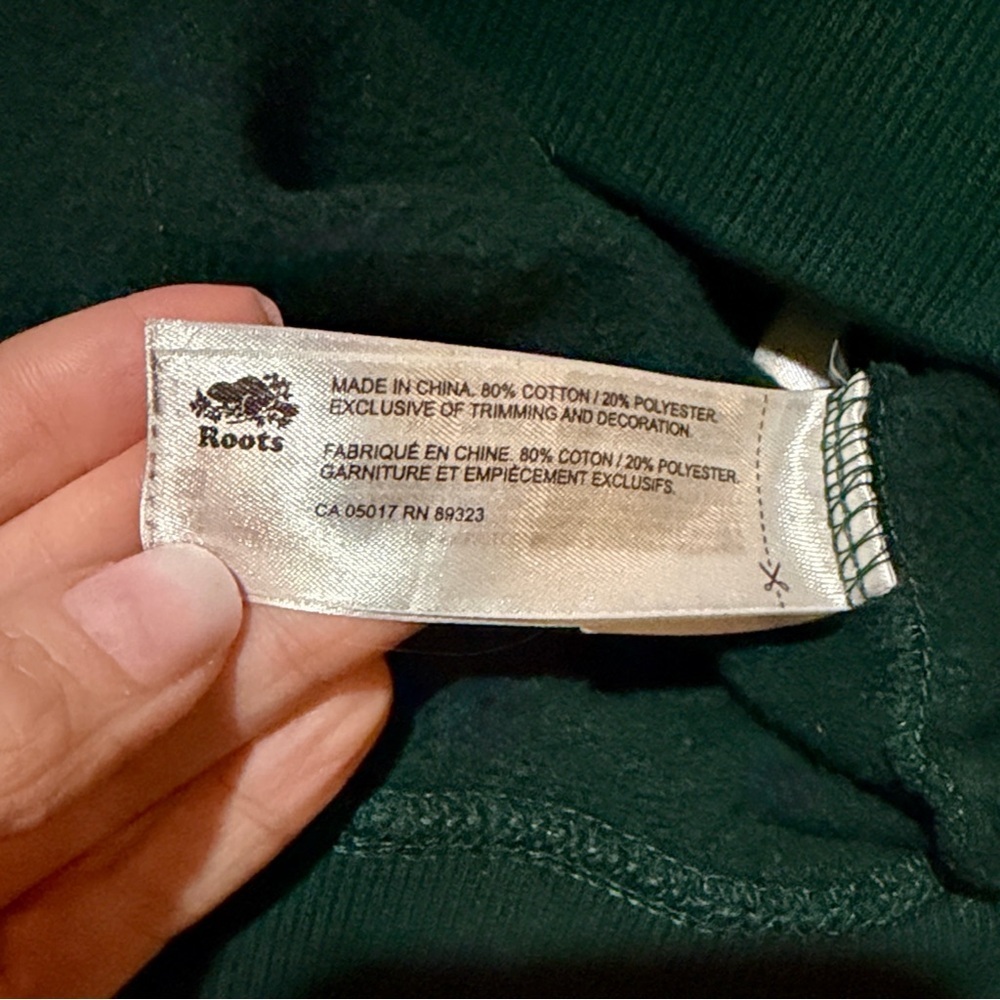 Roots Unisex Beaver Logo Hoodie Forest Green Size M (165/92A) - Picture 4 of 6